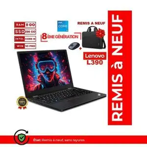 Lenovo Notebook ThinkPad L390 YOGA  i5–8250U-8Go-256Go SSD-AVEC CARTABLE ET SOURIS GRATUIT-REMIS A NEUF