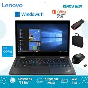 Lenovo Ordinateur portable ThinkPad L390 i5 8eme 8 Go- 256 Go SSD AZERTY- Remis a Neuf