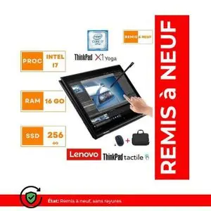 Lenovo Notebook ThinkPad X1 YOGA  i7-16Go-256Go SSD-AVEC STYLET-TACTILE-REMIS A NEUF