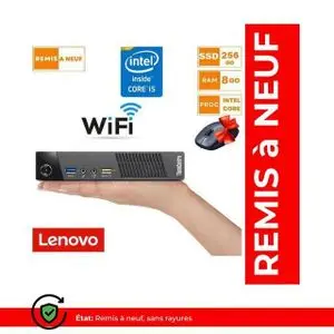 Lenovo Mini ThinkCentre M93P Intel CORE I5-256Go SSD- 8Go RAM-WIFI - GARANTIE DE SIX MOIS-Remis à neuf