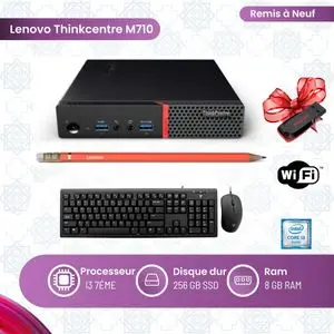 Lenovo PC Thinkcentre M710q Core i3 2,2Ghz 7éme Génération 8Go 256Go SSD-Remis à neuf