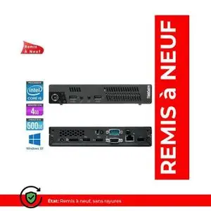 Lenovo ThinkCentre M72e Tiny - Intel Core i5 - 3470T (2,90 GHz) - 4Go - 500Go (Remis à Neuf)