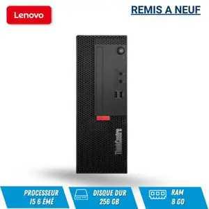 Lenovo ThinkCentre M710e Intel® Core™ i5-6eme 8 Go DDR4 - Disque dur 256 Go ssd Windows 10 Home SFF PC Noir