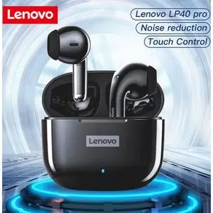 Lenovo LP40 pro TWS Wireless Earphone Bluetooth v5.1 Double réduction du bruit stéréo Contrôle tactile -Noir
