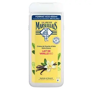 Le Petit Marseillais Crème de Douche Extra Douce Lait De Vanille Bio, 650ml