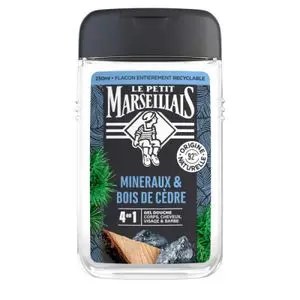 Le Petit Marseillais Gel Douche Homme Minéraux &amp; Bois de Cèdre, 250 ml