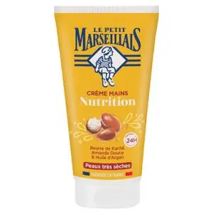 Le Petit Marseillais Crème Mains Nutrition Karité, Amande Douce &amp; Argan, 75ml