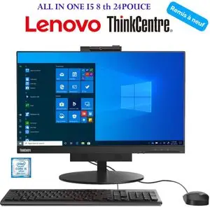Lenovo ALL IN ONE  I5 8 th Gen, 256 SSD, 8 Go RAM, 24 POUCES