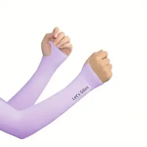 Lets Slim Manchons de protection UV unisexe, refroidissement, compression, violet