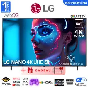 LG Téléviseur Smart LED - 50'' - UHD 4K -  50NU840B6LA - Nano 4K AI