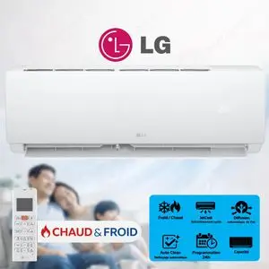 LG Climatiseur JetCool 12000 BTU Froid &amp; Chaud, Refroidissement rapide, Auto Swing, TV12SDH