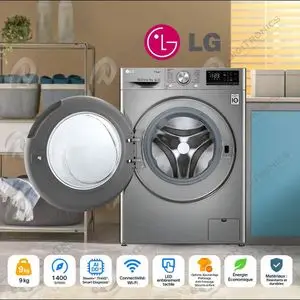 LG Lave-Linge 9kg à chargement frontal 1400 tr/min, AI Direct Drive Motor, Wifi, F4V5VYP2T