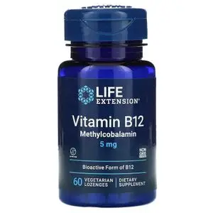 Life Extension Méthylcobalamine de vitamine B12, 5 mg (5000 mcg) 60 pastilles végétariennes