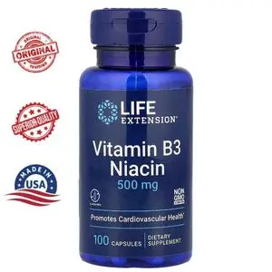 Life Extension Vitamin B3 Niacin 500 mg 100 Capsules