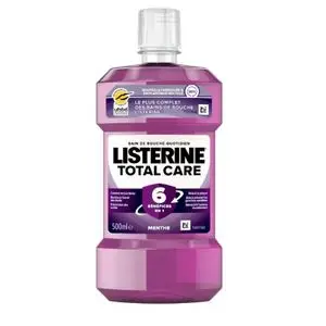 Listerine Bain de Bouche Total Care, Pour Réduire la Plaque Dentaire, 500ml