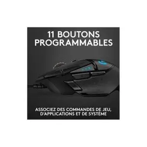 Logitech G502 HERO Souris Gamer Filaire Haute Performance, 25600 PPP, RVB Poids Ajustable