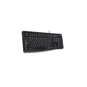 Logitech K120 Clavier Filaire pour Windows, USB Plug-and-Play, Taille Standard, Résistant Eclaboussures, Barre D'Espacement Incurvée, Compatible PC, Ordinateur Portable- Noir - AZERTY.