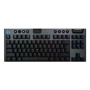Logitech GG915 X Lightspeed TKL Clavier Sans Fil mecanique, Double-Shot PBT Keycaps, touches programmables, RGB Backlight Mac/PC, finition aluminum, switches GL Lineaire - QWERTY - NOIR