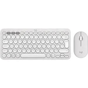 Logitech Pebble 2 Combo, clavier et souris sans fil, discrets et portables, personnalisables, Logi Bolt, Bluetooth, Easy-Switch pour Windows, macOS, iPadOS, Chrome - Blanc - AZERTY