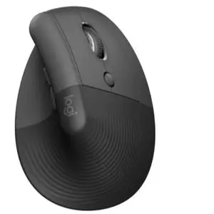 Logitech Lift Souris Ergonomique Verticale, Sans Fil, Bluetooth ou récepteur USB Logi Bolt, Silencieuse, 4 boutons, Compatible avec Windows/macOS/iPadOS, Ordinateur Portable, PC - Graphite