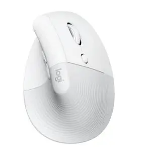 Logitech Lift, souris ergonomique verticale sans fil, récepteur Bluetooth ou Logi Bolt USB, clics discrets, 4 boutons, compatible avec Windows/macOS/iPadOS, portable, PC - Off-White