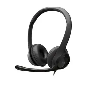 Logitech H390 Casque Filaire pour PC/Ordinateur Portable, Casque Stéréo avec Microphone Antibruit, USB-A, Commandes En Ligne, Compatible avec Chromebook - Black