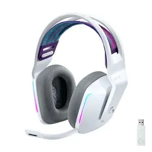 Logitech G733 Casque gaming sans fil LIGHTSPEED avec bandeau de suspension, LIGHTSYNC RVB, technologie de micro Blue VO!CE et transducteurs audio PRO-G - Blanc
