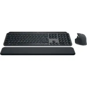 Logitech MX Keys S Combo - Clavier et Souris Sans Fil Performants avec Repose Poignet, Éclairage Personnalisable, Défilement Rapide, Bluetooth, USB C, Windows, Linux, Chrome, Mac