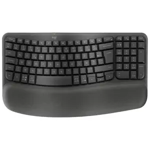 Logitech Wave Keys - Clavier Ergonomique sans Fil, Repose-Poignets rembourré, Frappe Naturelle econfortable, Easy-Switch, Bluetooth, récepteur Logi Bolt,Multi-SE,Windows/Mac, Français AZERTY-Graphite