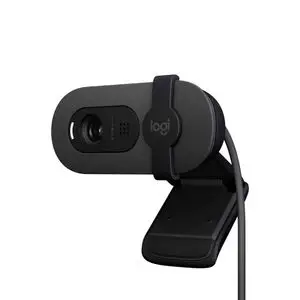 Logitech Brio 100 webcam Full HD pour réunions/streaming, équilibre auto de l'éclairage, micro intégré, volet de confidentialité, USB-A, pour Microsoft Teams, Google Meet, Zoom - Noir