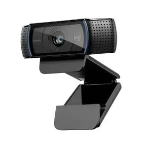 Logitech C920 webcam Full HD Pro, grand écran HD 1080p, appels vidéo et enregistrement, correction automatique de l'éclairage, micro avec réduction de bruit, réunions/streaming, PC/ordinateur portable