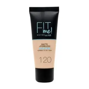 Maybelline Fond de teint fluide - Fit Me Matte &amp; Poreless - Peaux normales à grasse - 120 CLASSIQUE IVORY - 30 ml