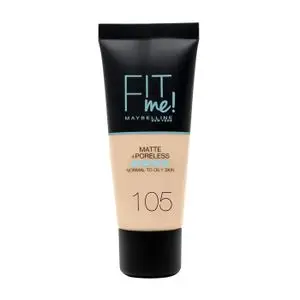 Maybelline Fond de teint fluide - Fit Me Matte &amp; Poreless - Peaux normales à grasse - 105 NATURAL - 30 ml