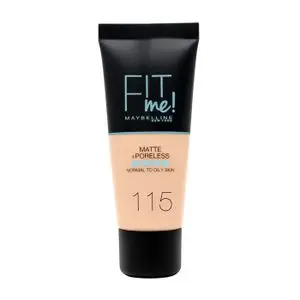 Maybelline Fond de teint fluide - Fit Me Matte &amp; Poreless - Peaux normales à grasse - 115 IVORY - 30 ml