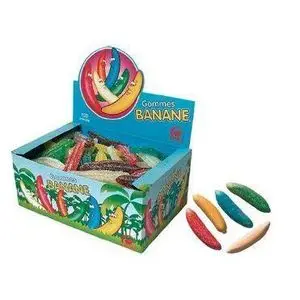 Macao Gommes BANANE, 130 pièces multicouleurs.