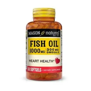 Mason Natural  Fish Oil (Huile de poisson), 1000 mg, Maintenir le cœur en bonne santé, 60 gélules