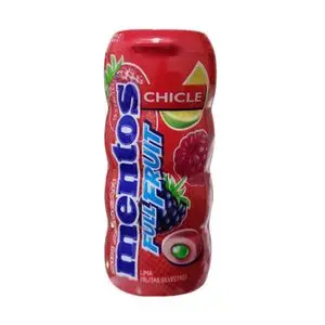 Mentos Full Fruit Chewing-Gum Sans Sucres - Au Gout de Citron Vert et de Fruits Sauvages – Boite de 15 Dragées