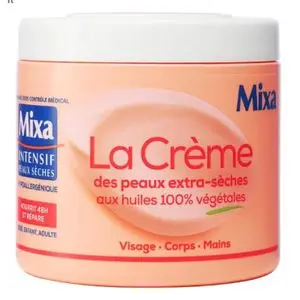 Mixa Crème Hydratante,Peaux Sèches(Visage,Corps,Mains,Pieds)-Bébé,Enfant,Adulte