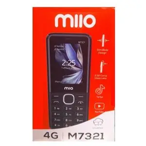MIIO Telephone gsm M7321 Slim 4G 1400mah Big Screen Wireless radio youtube TikTok cloudChat-Black