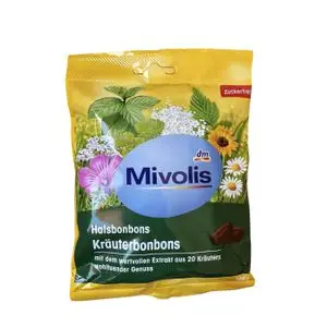 Mivolis Bonbons aux Plantes pour la Gorge – Sans Sucre – 125g