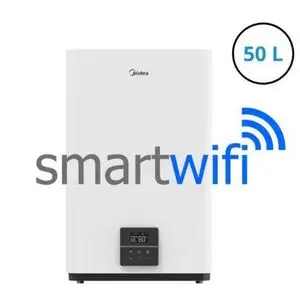 Midea  Chauffe Eau Électrique Connecté Smart Wifi Slim 50 l Design Élégant Vertical Ou Horizontal