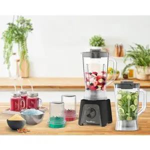 Moulinex Mixeur Blender + Bol Gratuit Noir 1,5 Litres (450W, 2V)