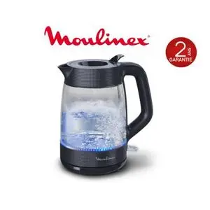 Moulinex Bouilloire en Verre Morning 1,7l 2000w Noir By2g08e0