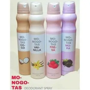 Monogotas Pack 4 déodorant aromatique fraise + coco + vanille + mora