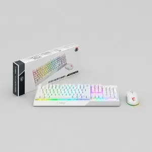 Msi Pack Gaming  Clavier RGB et Souris 5000 DPI Blanc