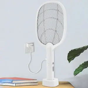 Multi Raquette Électrique Anti-Moustiques Rechargeable USB, Lampe Anti-Insectes UV, Tapette Électrique Pliable, Tue-Mouches, Tue-Moustiques, Protection Maison Intérieur Extérieur