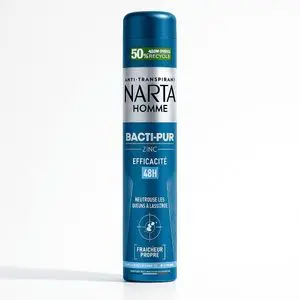 Narta Déodorant Homme Bacti-Pur au Zinc 48H HOMME 200 Ml
