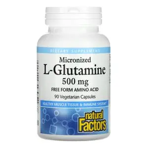 Natural Factors Micronized L-Glutamine, 500 mg, 90 Vege Caps