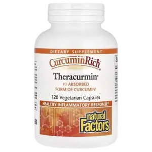 Natural Factors CurcuminRich, Theracurmin 30 mg 120 caps végé ( Fonctions cérébrales et cognitives, articulations douloureuses )