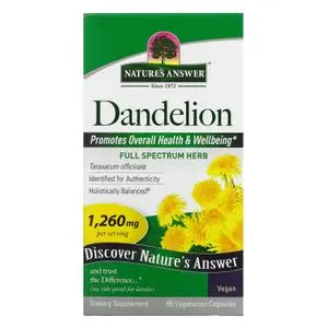 Nature'S Answer Pissenlit ( Dandelion) , 420 mg, 90 caps végé Favorise la santé &amp; le bien-être en général